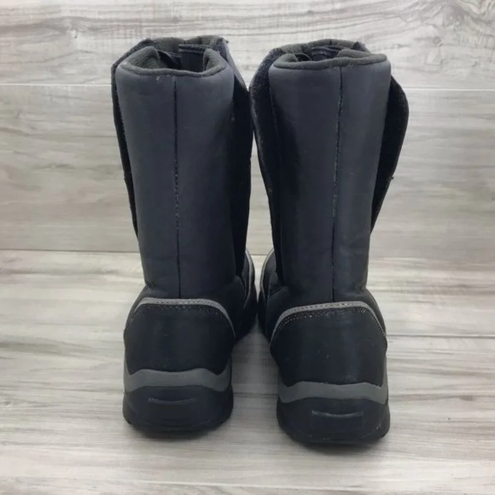 Lands End Boots Youth 5 Black Snow Winter Hook and Loop